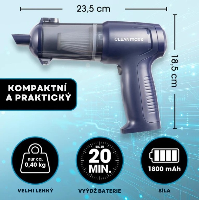 CleanMaxx AKU ruční vysavač 2v1 s funkcí foukání 16535 (1)